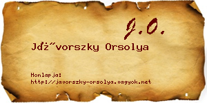 Jávorszky Orsolya névjegykártya